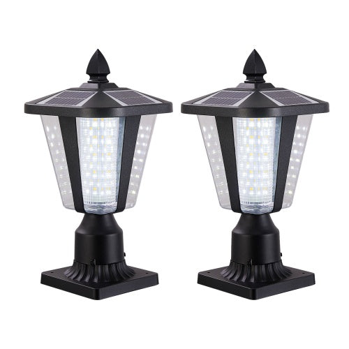 Solar Pillar Headlights With Dimmable LEDs - 2 Packs
