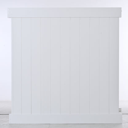 Privacy Fence Panels 6ft.H x 6ft.W WHITE Vinyl Full set of 2 Pcs