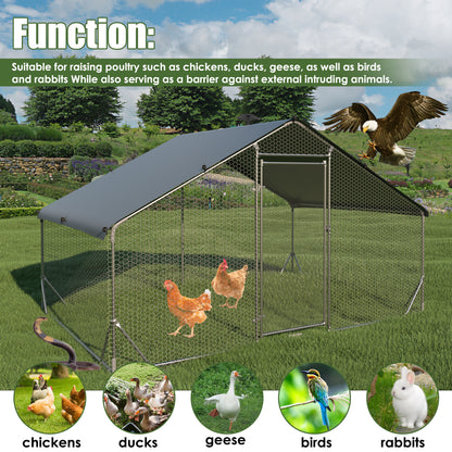 Metal chicken cage, three support steel wire impregnated mesh cage, Oxford cloth silver plated waterproof and UV resistant