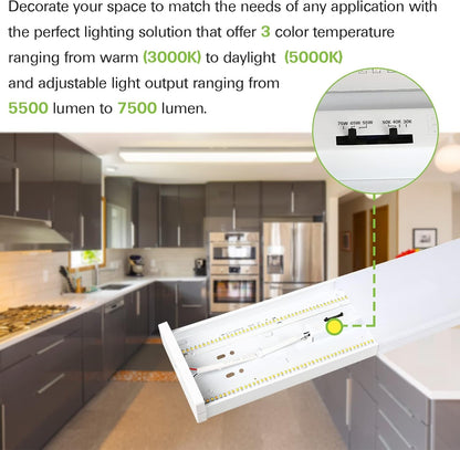 4 Pack 4FT LED Wraparound Light with 3 Wattages/3 Lumens/3 CCT