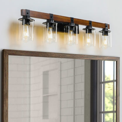 5 Lamps Farmhouse Dresser Lamps Rustic Bathroom Lamps Bathroom Wall Lamps - No Bulbs