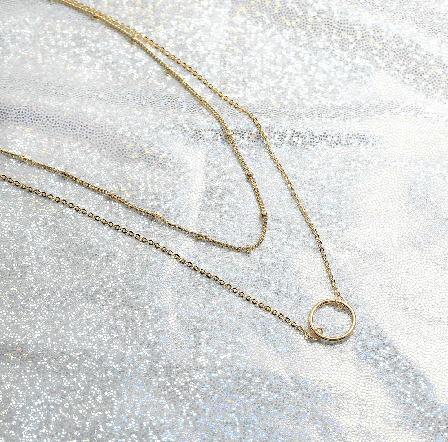 MEVECCO Layered Heart Necklace Pendant Handmade 18k Gold Plated Dainty Gold Choker Arrow Bar Layering Long Necklace for Women