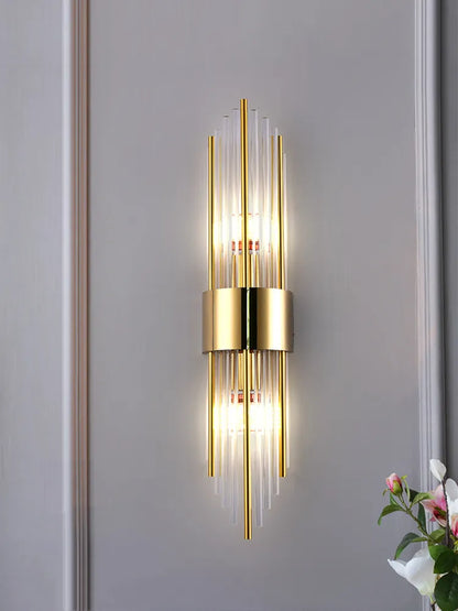 NNEOBA Modern Gold Glass Wall Lamp: Artistic Illumination for Living Spaces-3