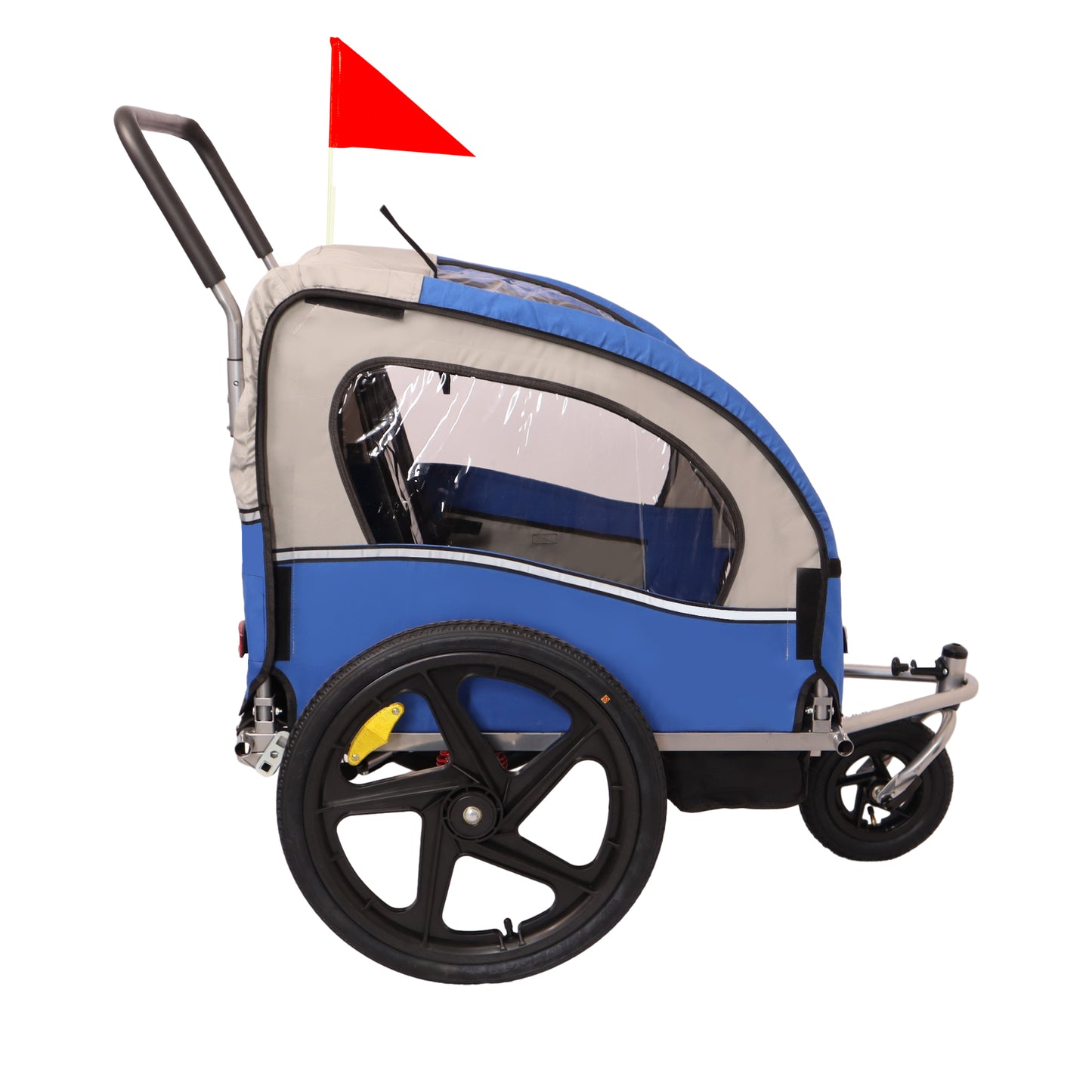 2-in-1 Double 2 Seat Bicycle Bike Trailer Jogger Stroller for Kids Children