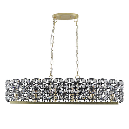 Modern Champagne Gold Oval Crystal ceiling chandelier Luxury Home Decor Light Fixture