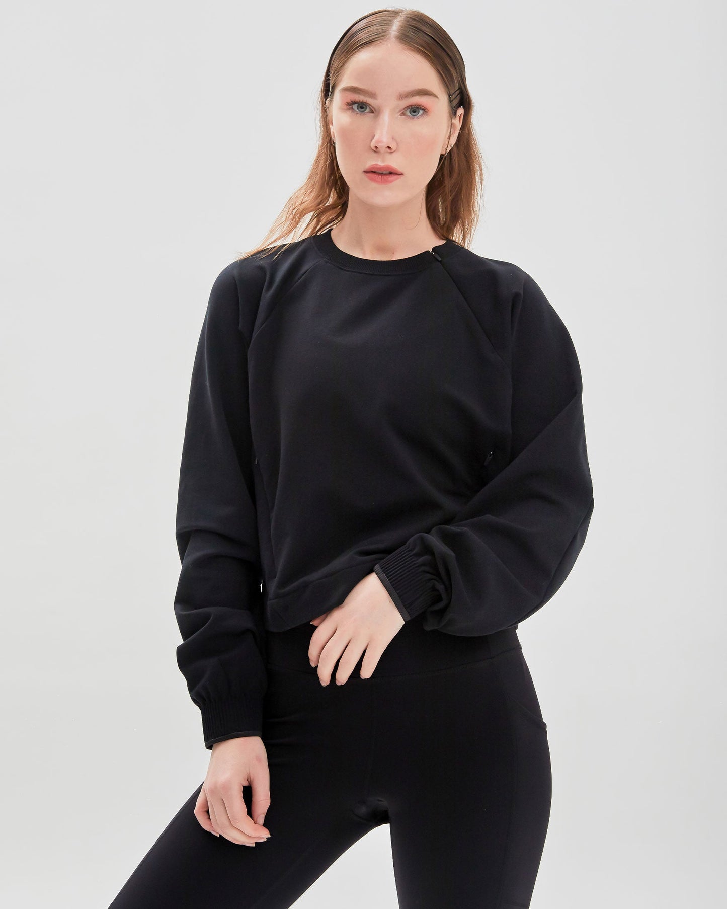City Zip Crop Crewneck Sweatshirt-5