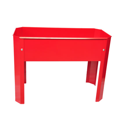 Elevated garden bed.metal elevated outdoor flowerpot box.suitable for backyard and terrace.large flowerpot. Red x 2