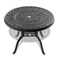 40-inch Cast Aluminum Patio Dining Table With Black Frame and Umbrella Hole