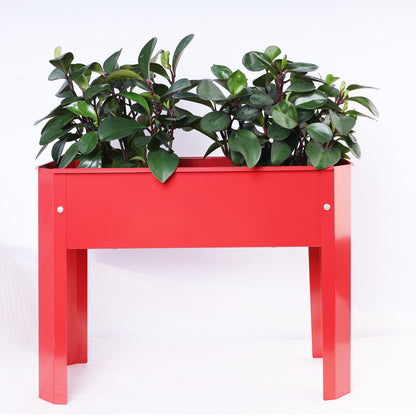 Elevated garden bed.metal elevated outdoor flowerpot box.suitable for backyard and terrace.large flowerpot. Red x 2