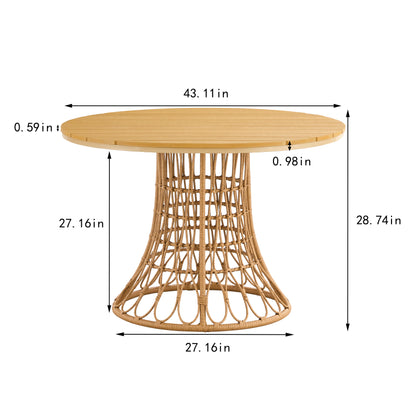 Outdoor dining simple bamboo chair table