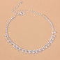 Rhinestone Water Drop Anklet Foot Jewelry for Women Silver/Gold
