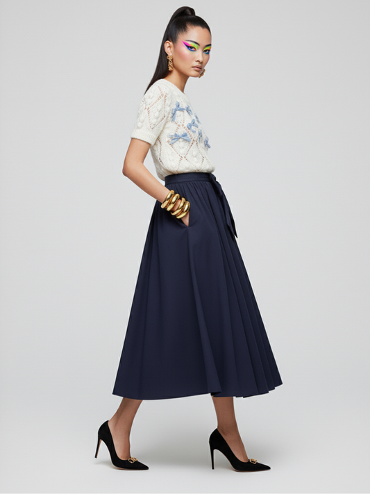 PARK AVENUE Bow Midi Skirt ECO FASHION BYMANYC ® New York-0