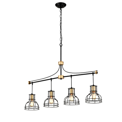 Dining Room Light Fixture/Chandelier Over Table, 40-Inch Hanging for Farmhouse Linear Chandeliers,4-Light Kitchen Island Lighting