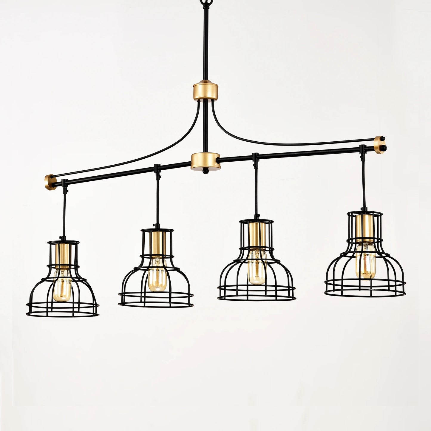 Dining Room Light Fixture/Chandelier Over Table, 40-Inch Hanging for Farmhouse Linear Chandeliers,4-Light Kitchen Island Lighting