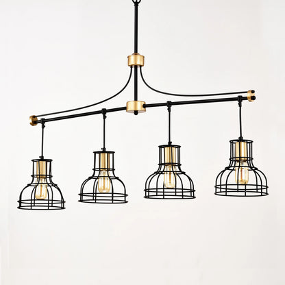 Dining Room Light Fixture/Chandelier Over Table, 40-Inch Hanging for Farmhouse Linear Chandeliers,4-Light Kitchen Island Lighting