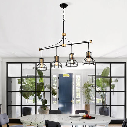 Dining Room Light Fixture/Chandelier Over Table, 40-Inch Hanging for Farmhouse Linear Chandeliers,4-Light Kitchen Island Lighting
