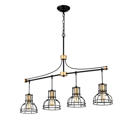 Dining Room Light Fixture/Chandelier Over Table, 40-Inch Hanging for Farmhouse Linear Chandeliers,4-Light Kitchen Island Lighting