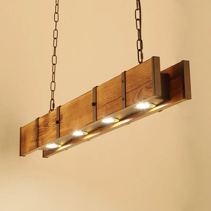 Retro American Vintage Attic Wooden Pendent Lamp Dining Room Bar Table Clothing Store Industrial Pendant Lamp Led Lighting