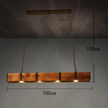 Retro American Vintage Attic Wooden Pendent Lamp Dining Room Bar Table Clothing Store Industrial Pendant Lamp Led Lighting