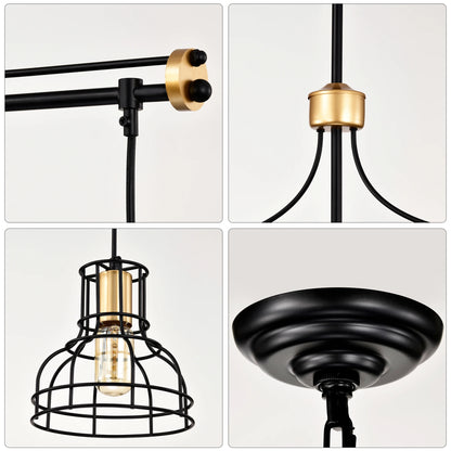 Dining Room Light Fixture/Chandelier Over Table, 40-Inch Hanging for Farmhouse Linear Chandeliers,4-Light Kitchen Island Lighting