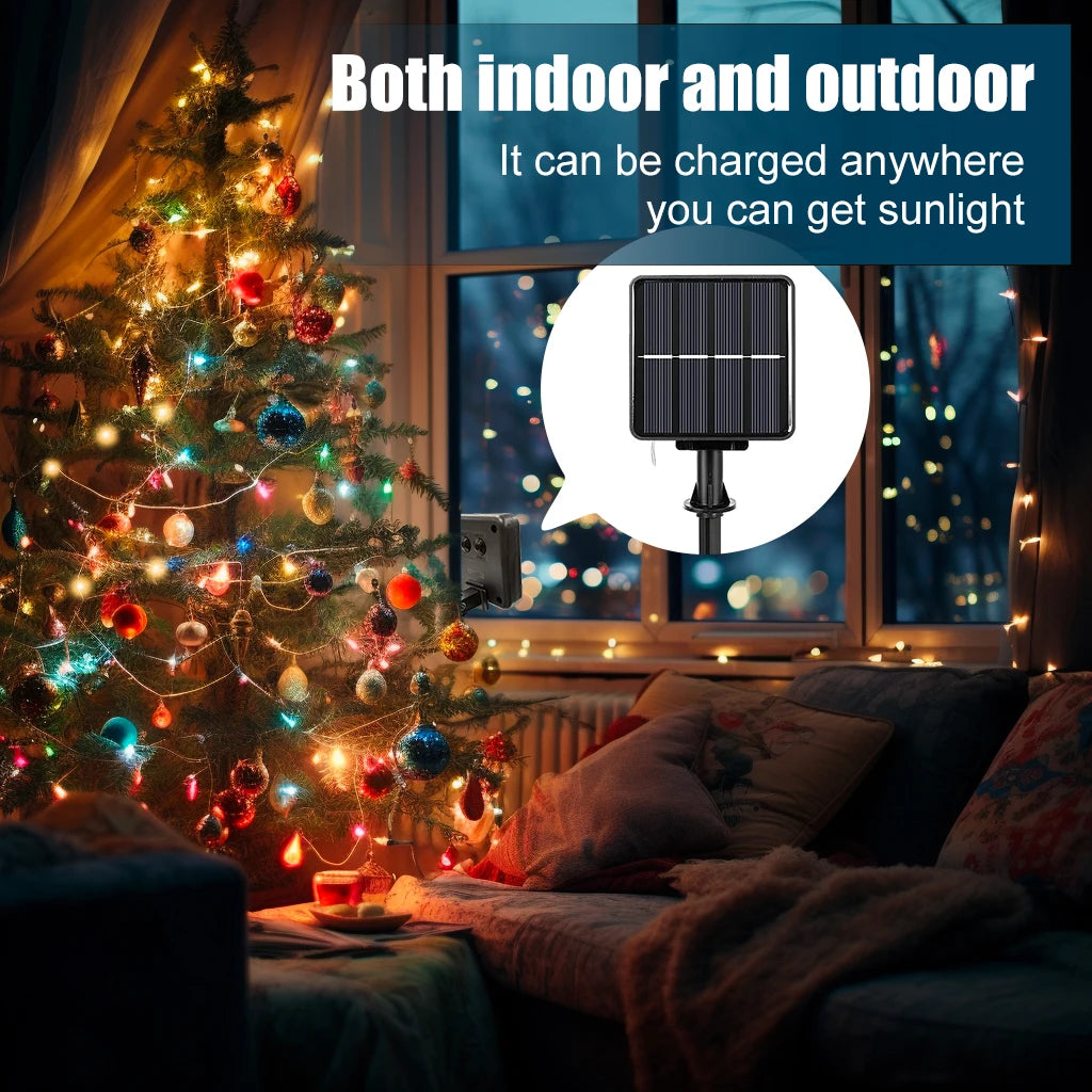 1pcs 32m 300LED Solar Outdoor Lights String Garden Fairy Lights Waterproof Christmas Garland Yard Decoration Holiday Lighting
