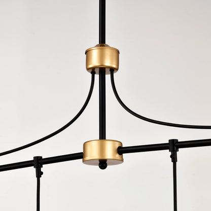 Dining Room Light Fixture/Chandelier Over Table, 40-Inch Hanging for Farmhouse Linear Chandeliers,4-Light Kitchen Island Lighting