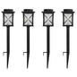 4-Pack - Black Solar LED Light Set - Outdoor Path Yard Lighting