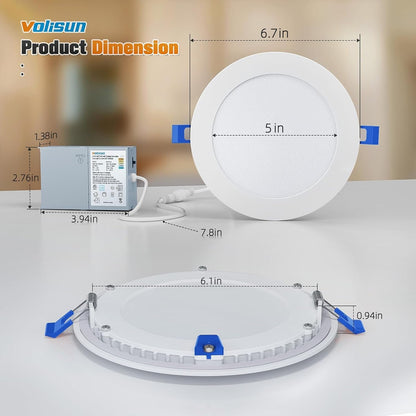 24 Pack 6 Inch Recessed Lighting, 5CCT LED Recessed Light with