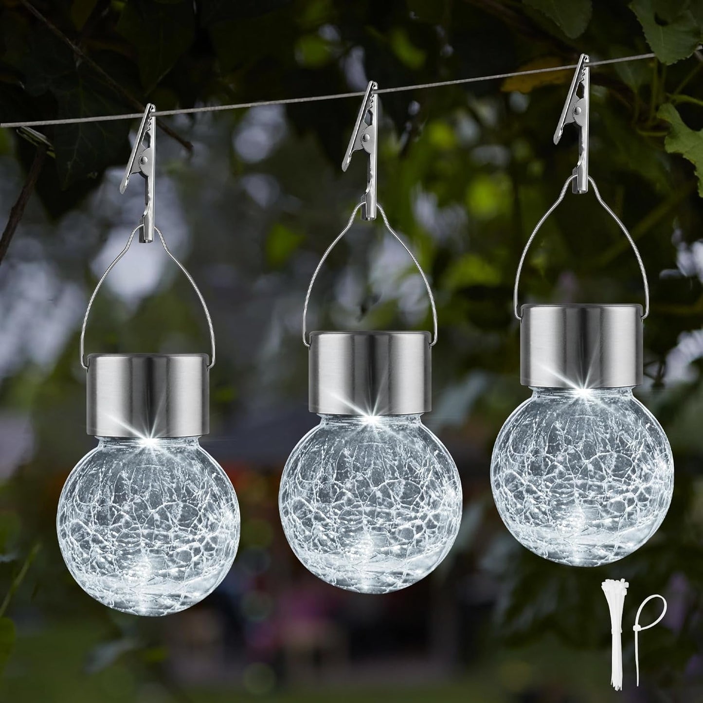 Solar Lights Outdoor Hanging Decorative Globe 24 Pack, Waterproof