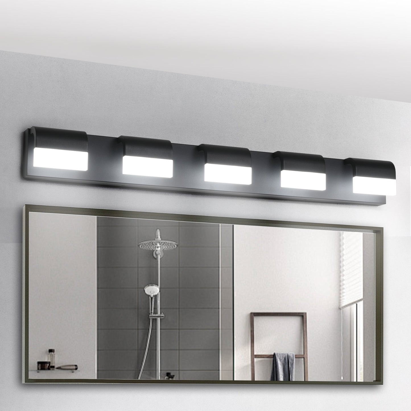 Modern Bathroom Vanity Lighting 5-Light LED Vanity Lights Over Mirror