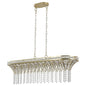 Modern Champagne Gold Kitchen Island Lamp - Oval Crystal Ceiling Chandelier