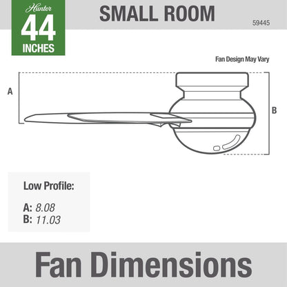 Fan Dempsey Low Profile Ceiling Fans with Lights and Remote, Flush