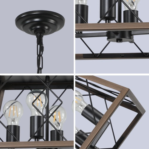 Farmhouse Chandelier 4 Lights Vintage Antique Chandelier Lamps -no Bulbs