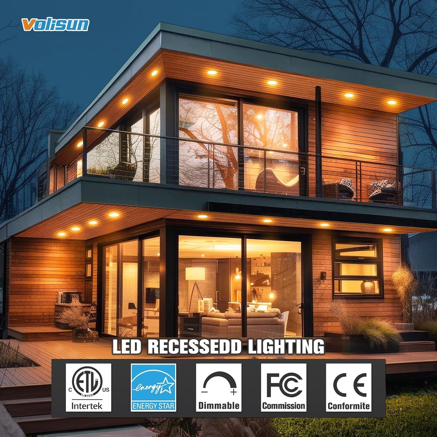 24 Pack 6 Inch Recessed Lighting, 5CCT LED Black Recessed Light,
