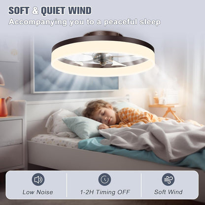 Low Profile Ceiling Fans with Lights and Remote, 19.7In Fandelier