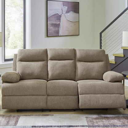 Light Brown Chenille Upholstered Sofa USB Charging-1