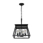 4 Lights Farmhouse Chandelier For Dining Room Black - No Bulbs
