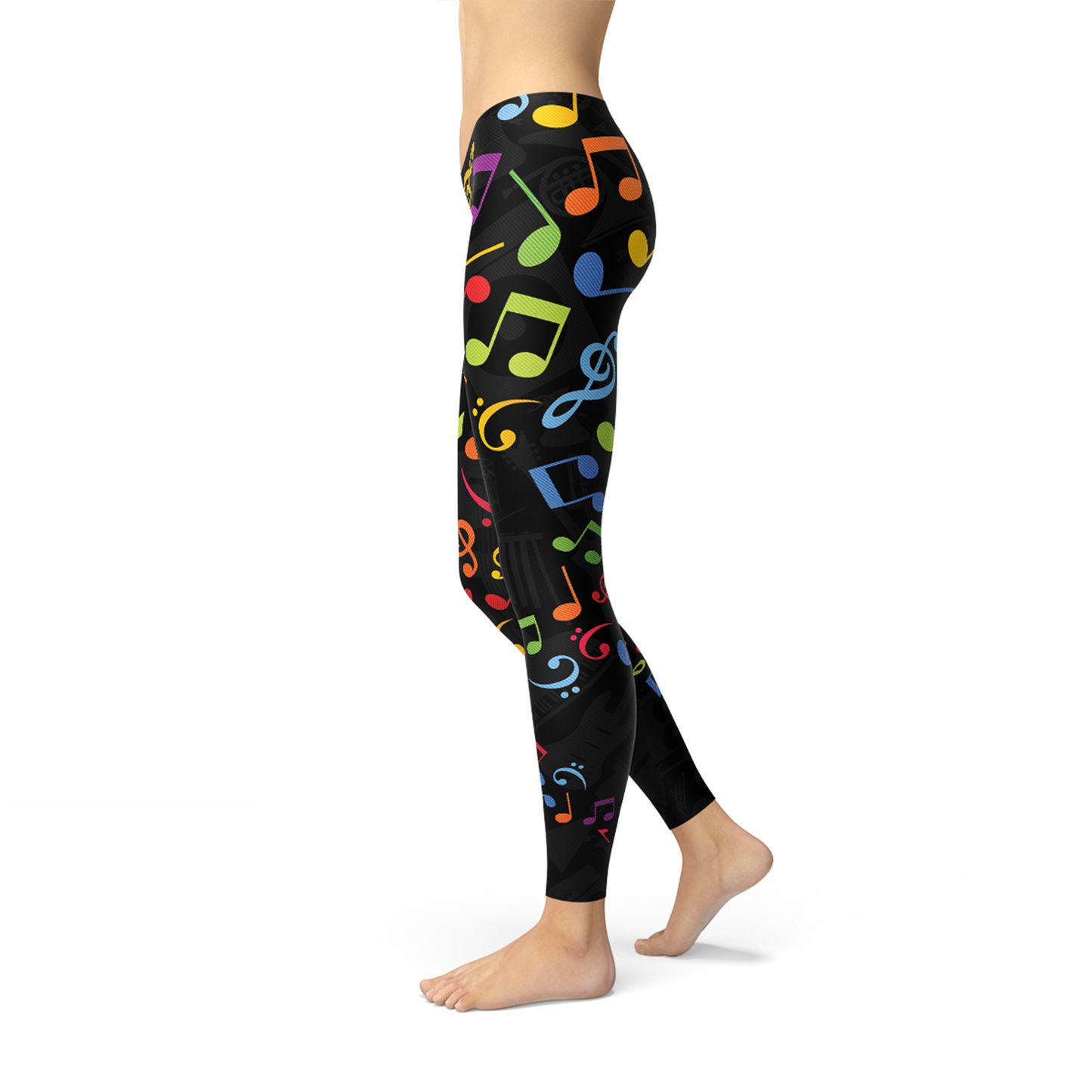 Women Colorful Music Notes Leggings