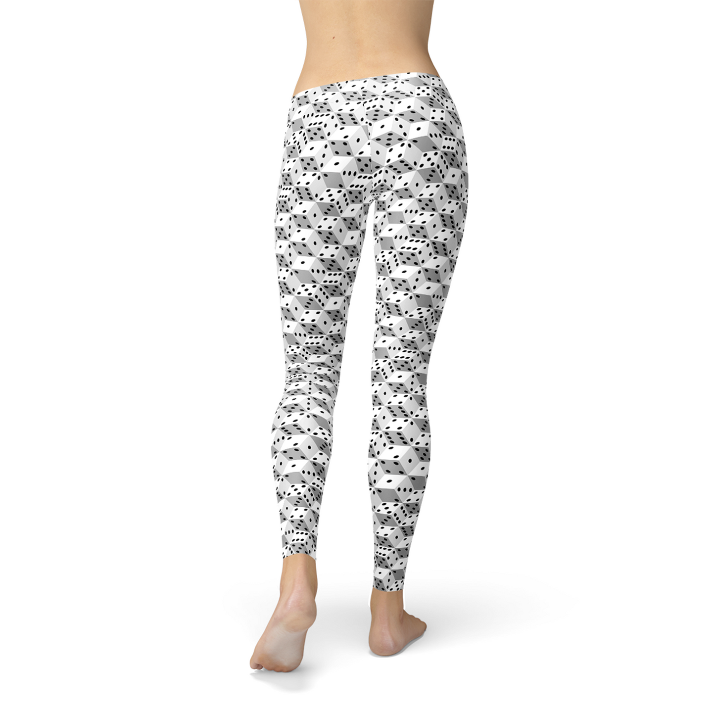 Women Black and White Dice Leggings