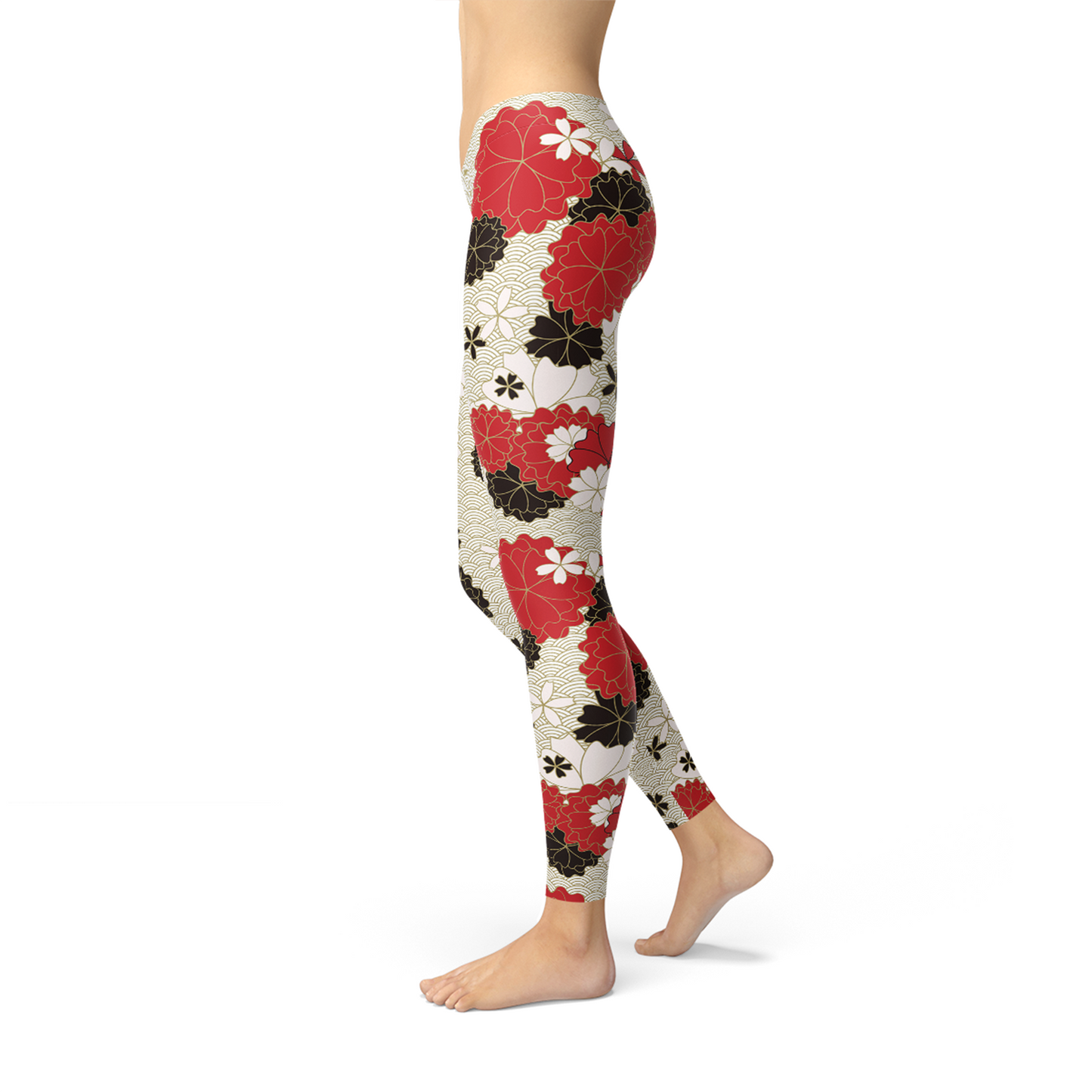 Women Japanese Cherry Blossom Leggings