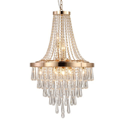 Golden Crystal Chandelier, Large Modern Luxury Chandelier For Living Room, Dining Room, Bedroom, Hallway - Bulb Not Included
