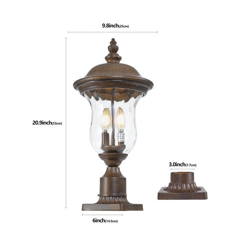 Vintage Outdoor Light Pole Lights, Waterproof Garden Patio Lights, Walkway & Driveway Lighting - One Piece No Bulb