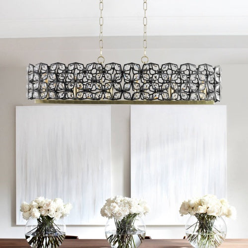 Modern Champagne Gold Oval Crystal Chandelier
