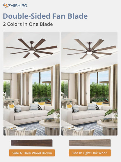 72 Inch Oil Rubbed Bronze Ceiling Fans with Lights and Remote,