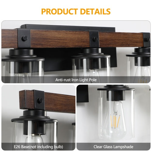 5 Lamps Farmhouse Dresser Lamps Rustic Bathroom Lamps Bathroom Wall Lamps - No Bulbs