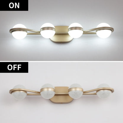 Modern Minimalist Gold Bathroom Vanity Light, 4 Bulb Acrylic Shade, Wall Mounted Decorative Lighting Fixtures For Bathroom Vanity Mirror