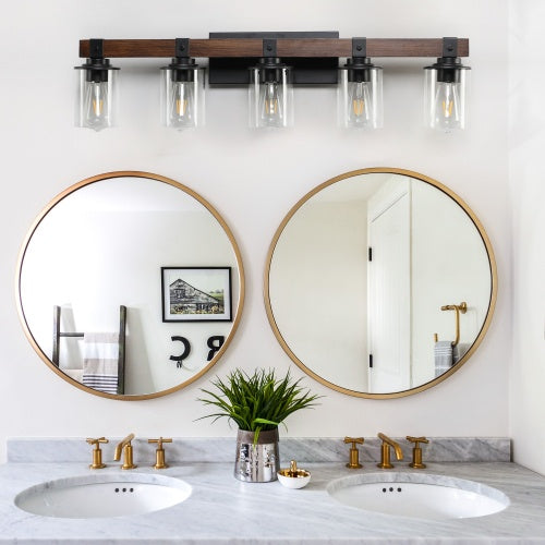 5 Lamps Farmhouse Dresser Lamps Rustic Bathroom Lamps Bathroom Wall Lamps - No Bulbs