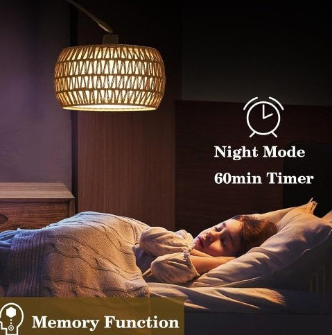 Simian Rattan Standing Lamp, 3 Color Temperature Adjustable Unavailable Platforms- Welfel