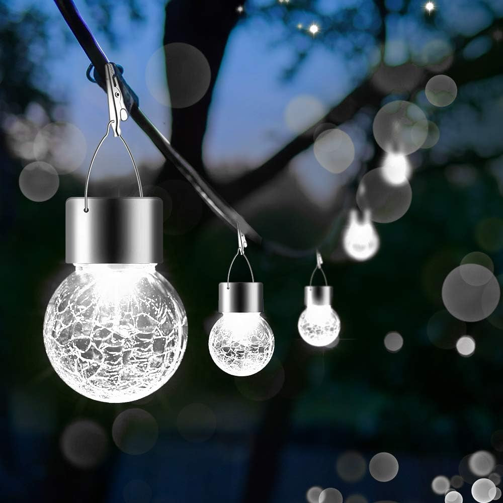 Solar Lights Outdoor Hanging Decorative Globe 24 Pack, Waterproof