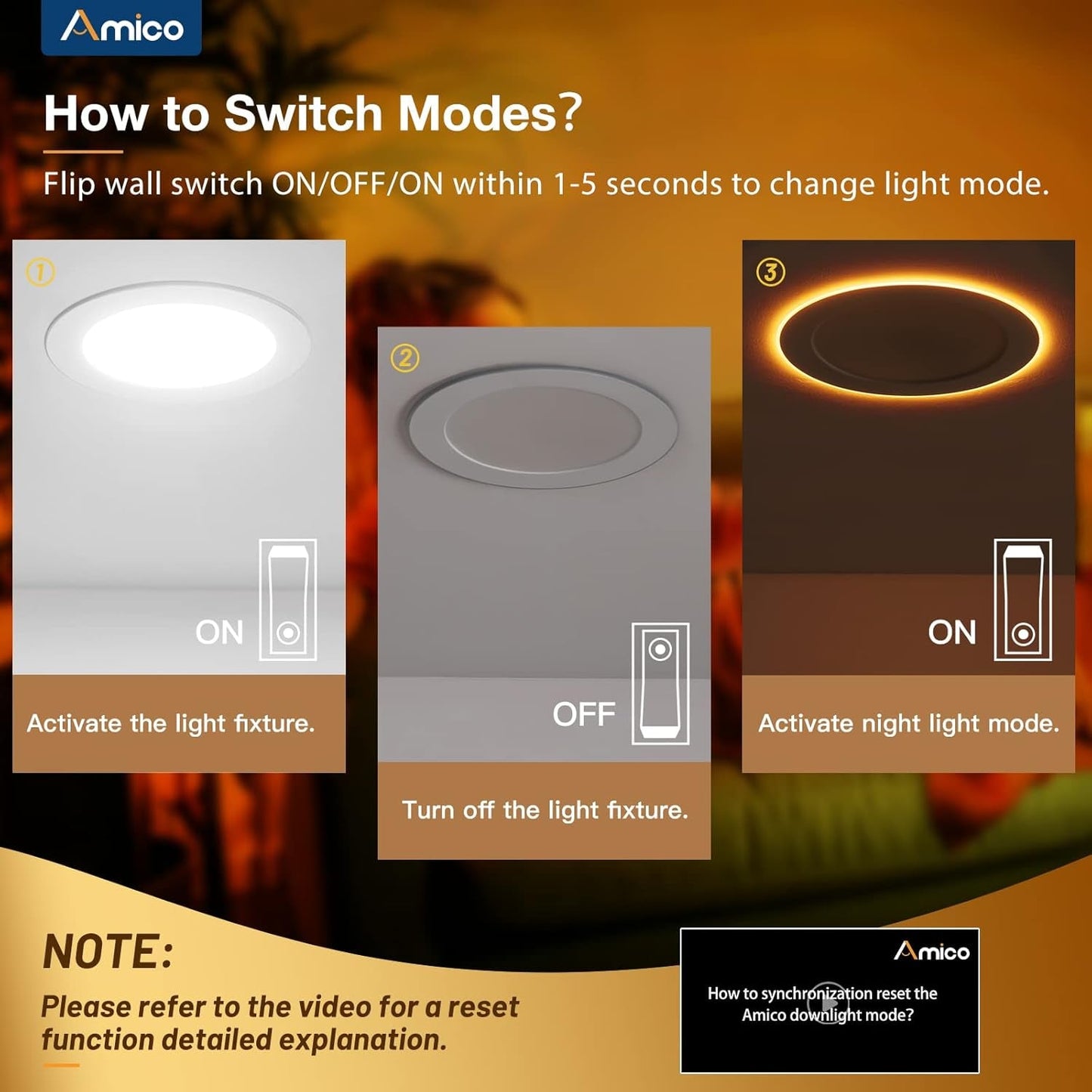 24 Pack 6 Inch 5CCT LED Recessed Ceiling Light with Night Light,